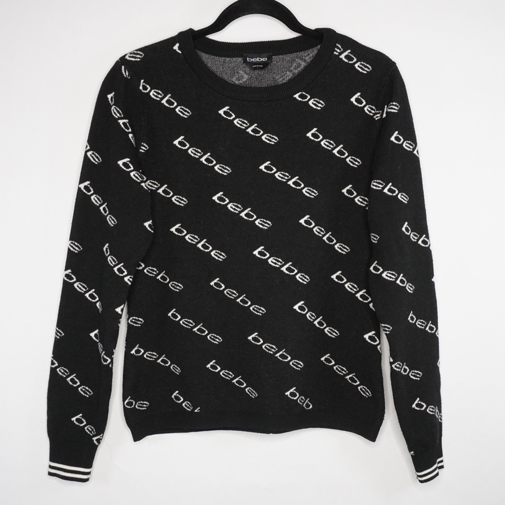 Bebe Black Logo Sweater